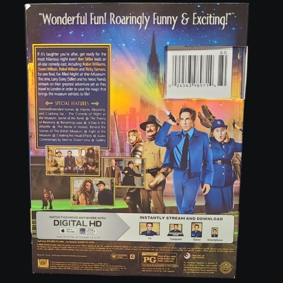 BLU-RAY+DVD "NIGHT AT THE MUSEUM" SECRET OF THE TOMB 2 DISC SET - Picture 3 of 3
